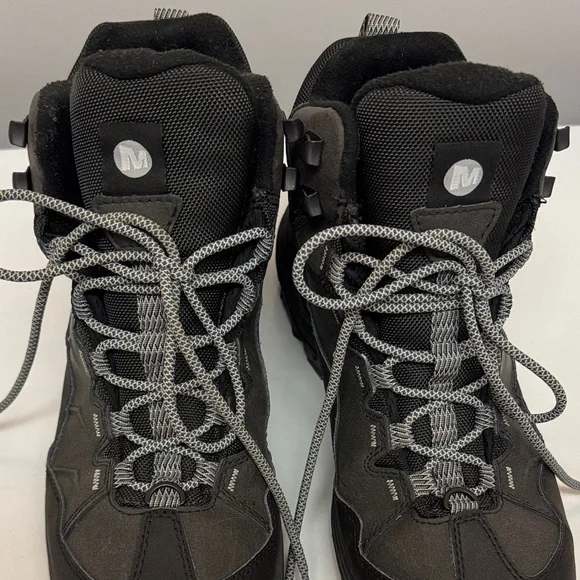Merrell Black Hiking Boots with Gray Laces - Picture 2 of 9